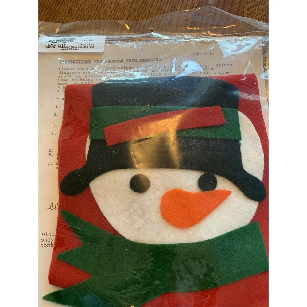 Bernat Snowman Christmas Pre-cut‎ Felt Stocking Kit Full Size 18